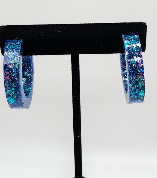 Iridescent Half Hoop Earrings